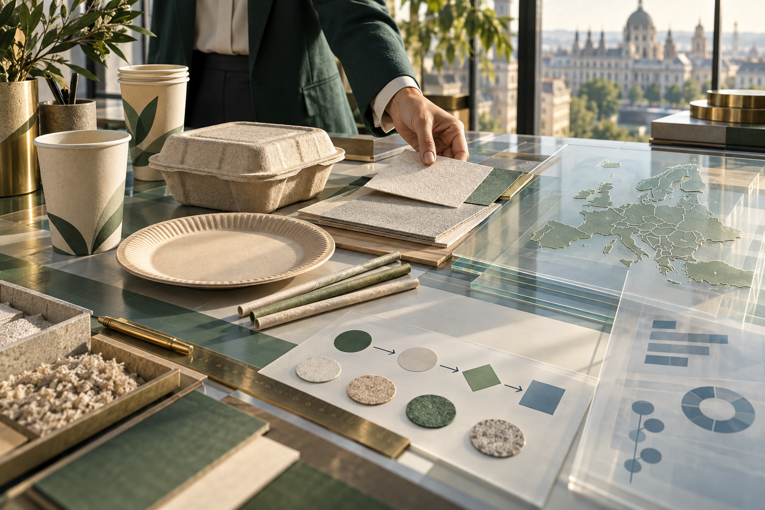 Paper packaging samples reviewed for European-market policy and compliance decisions